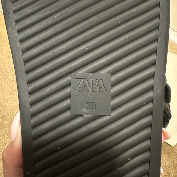 Zara Black Sandals with Gold Buckles - Picture 3 of 3